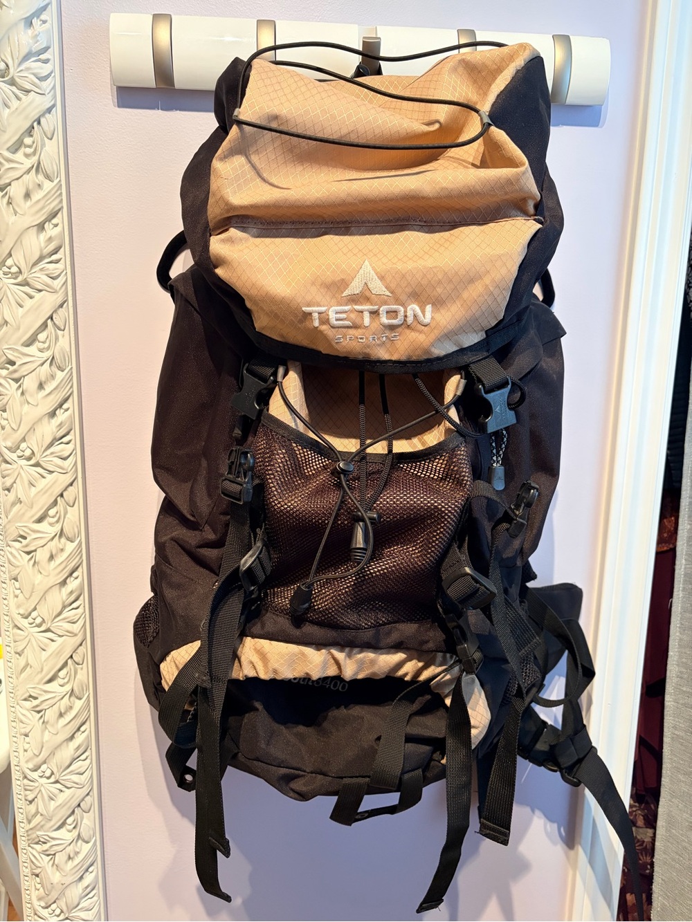 Teton Sports Scout 3400 55L Tan and Black Hiking Backpack